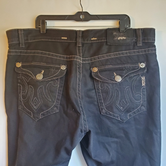 MEK USA DNM OAXACA BOOTS CUT BLACK WITH GOLD JEANS SIZE 42X34 - Picture 5 of 13